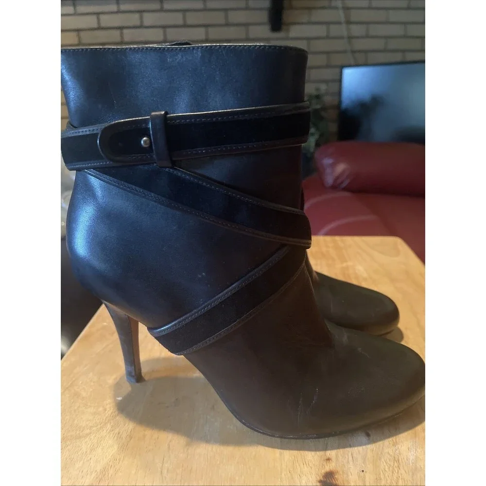Cole Haan Air Talia Women's Leather Strappy Booties, Black, Size 9.5, 4